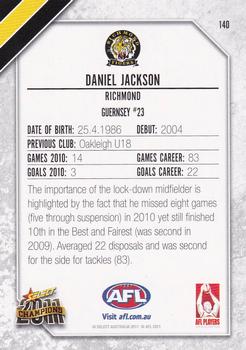 2011 Select AFL Champions #140 Daniel Jackson Back